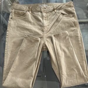 Topshop Women's Beige Jeans in Style Jamie Size 14
